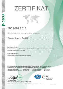 DEKRA Zertifikat ISO 9001:2015 (2019) D