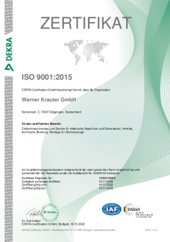 Zertifikat ISO 9001 2015 